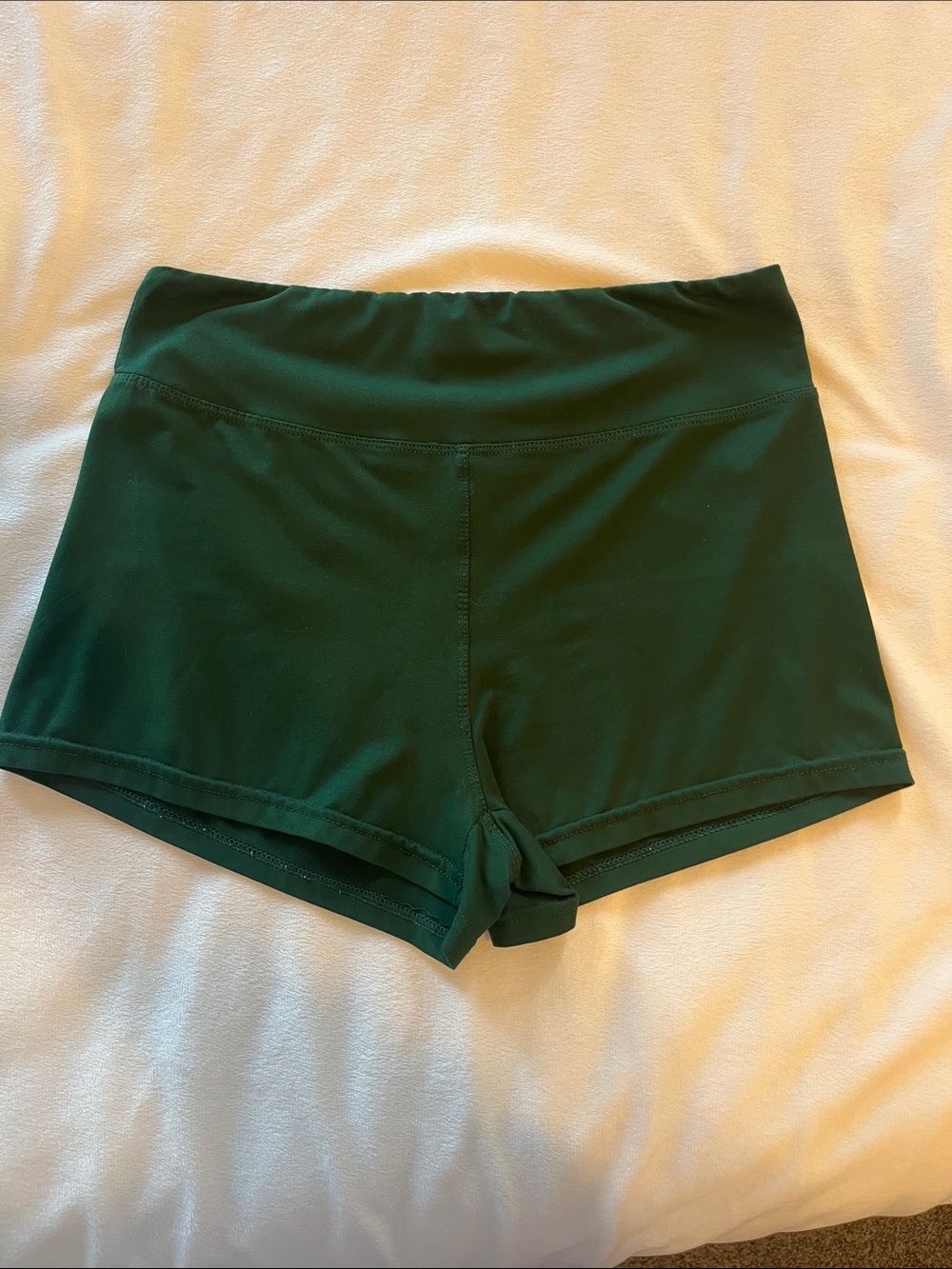 Women’s dark green workout shorts